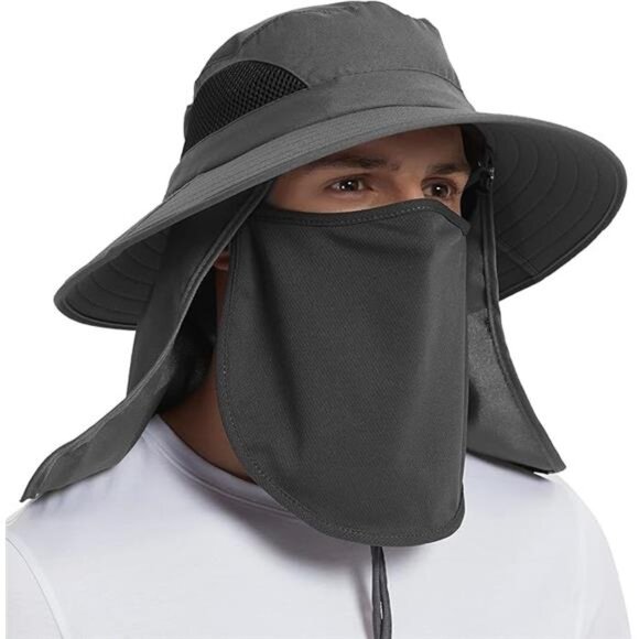 Fishing Hat with Neck Flap, UV Protection Wide Brim Sun Hat for Men Women - Picture 7 of 7